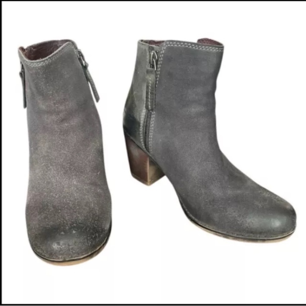 Bed Stu ROAN Lina Gray Distressed Leather Ankle Boots 6.5